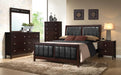 Carlton Queen Upholstered Bed Cappuccino and Black - VIP FURNITURE (NJ)