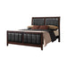 Carlton Queen Upholstered Bed Cappuccino and Black - VIP FURNITURE (NJ)
