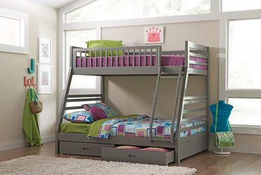 Ashton Twin Over Full Bunk 2-drawer Bed Grey - VIP FURNITURE (NJ)