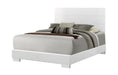 Felicity Queen Panel Bed Glossy White - VIP FURNITURE (NJ)