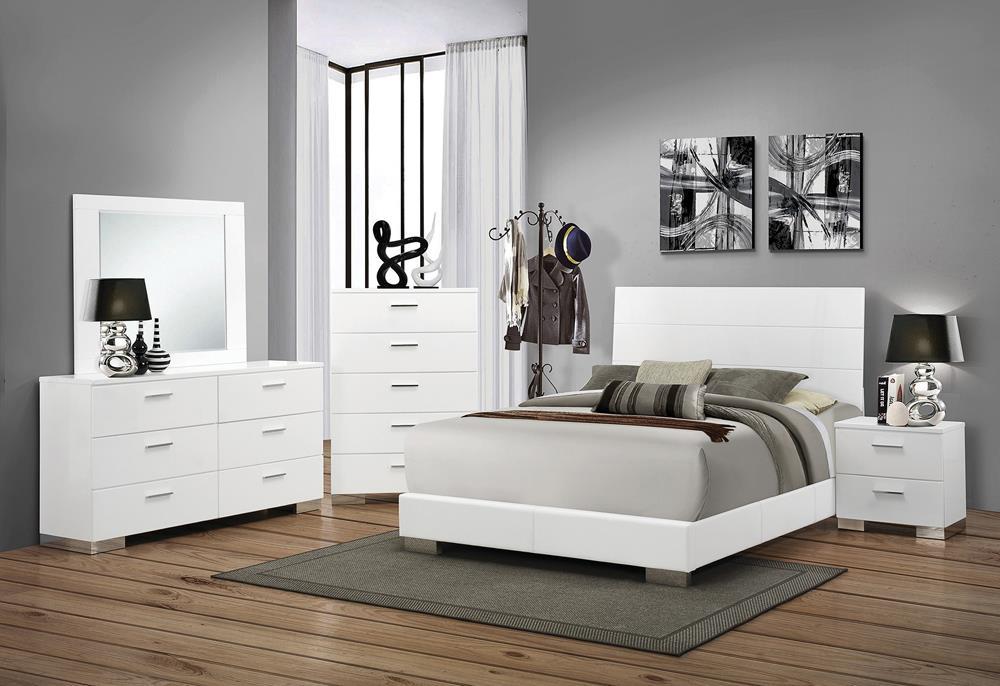 Felicity 6-drawer Dresser Glossy White - VIP FURNITURE (NJ)