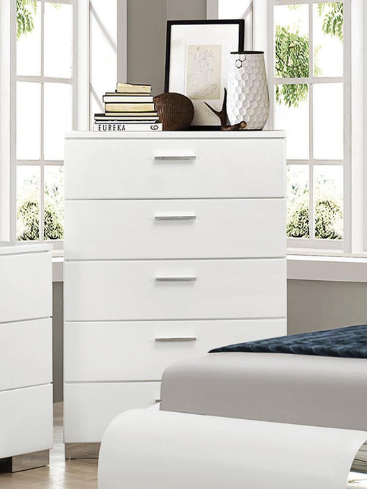 Felicity 5-drawer Chest Glossy White - VIP FURNITURE (NJ)