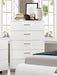 Felicity 5-drawer Chest Glossy White - VIP FURNITURE (NJ)
