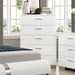 Felicity 5-drawer Chest Glossy White - VIP FURNITURE (NJ)