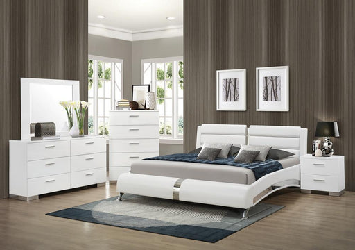Jeremaine Queen Upholstered Bed White - VIP FURNITURE (NJ)
