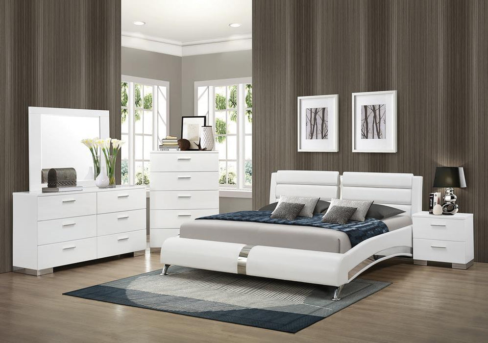 Jeremaine Queen Upholstered Bed White - VIP FURNITURE (NJ)