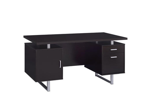 Lawtey Rectangular Storage Office Desk Cappuccino - VIP FURNITURE (NJ)