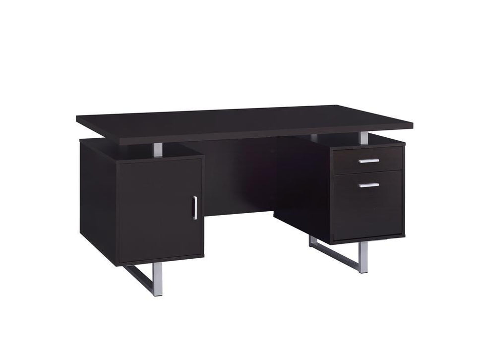 Lawtey Rectangular Storage Office Desk Cappuccino - VIP FURNITURE (NJ)