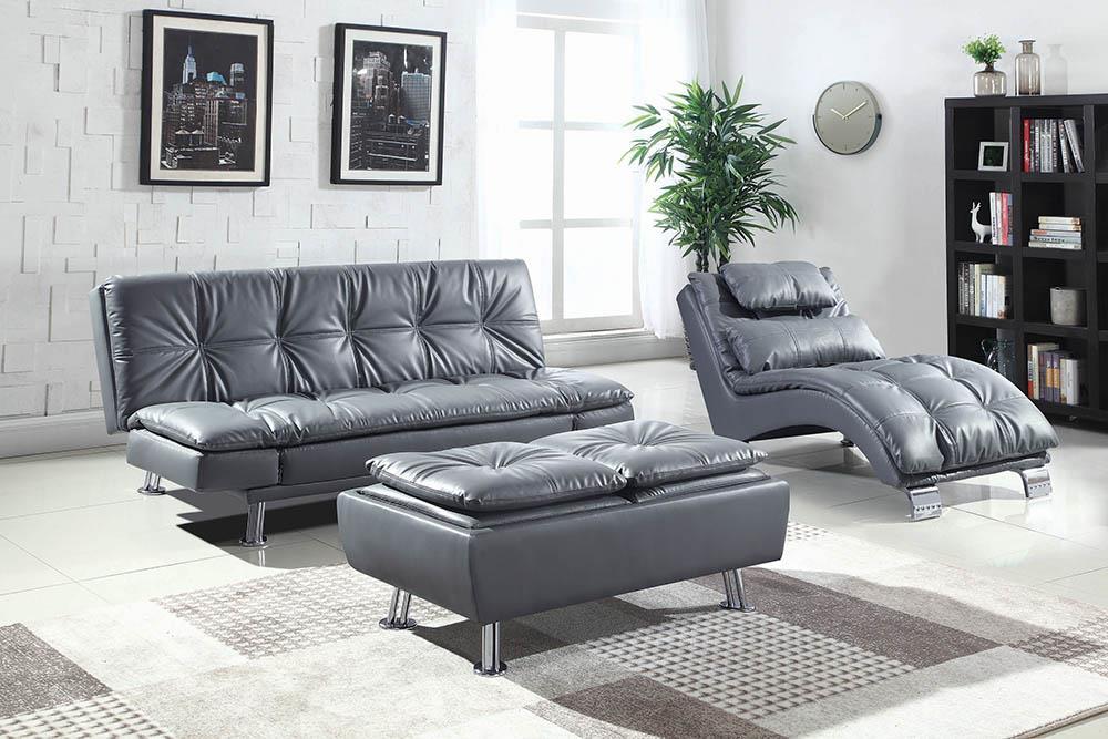 Dilleston Tufted Back Upholstered Sofa Bed Grey - VIP FURNITURE (NJ)