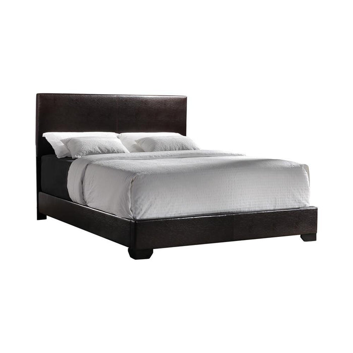 Conner Eastern King Upholstered Panel Bed Dark Brown - VIP FURNITURE (NJ)