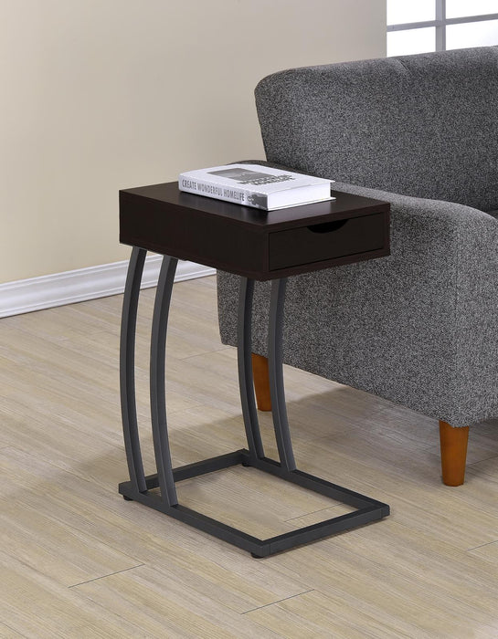 Troy Accent Table with Power Outlet Cappuccino - VIP FURNITURE (NJ)