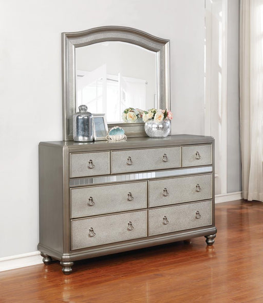 Bling Game Arched Dresser Mirror Metallic Platinum - VIP FURNITURE (NJ)