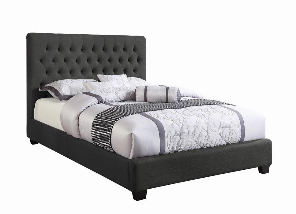 Chloe Tufted Upholstered Eastern King Bed Charcoal - VIP FURNITURE (NJ)