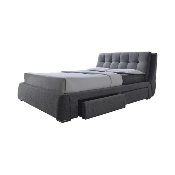 Fenbrook California King Tufted Upholstered Storage Bed Grey - VIP FURNITURE (NJ)