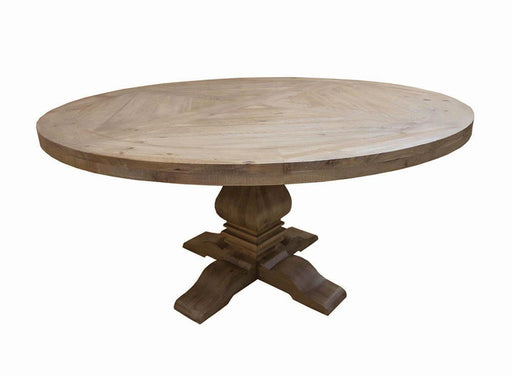 Florence Round Pedestal Dining Table Rustic Smoke - VIP FURNITURE (NJ)