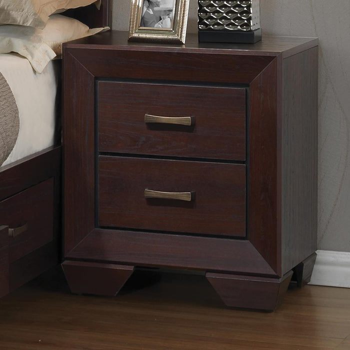 Kauffman 2-drawer Nightstand Dark Cocoa - VIP FURNITURE (NJ)