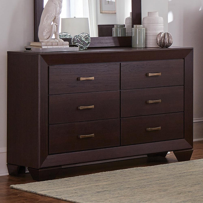 Kauffman 6-drawer Dresser Dark Cocoa - VIP FURNITURE (NJ)