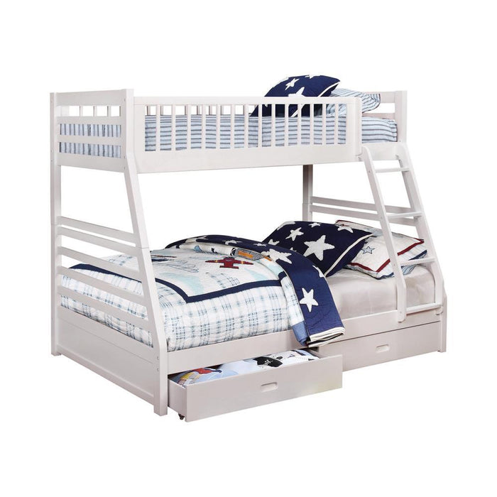 White Twin-over-Full Bunk Bed VIP Coaster Z2 Premium