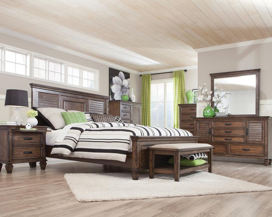 Franco Eastern King Panel Bed Burnished Oak - VIP FURNITURE (NJ)