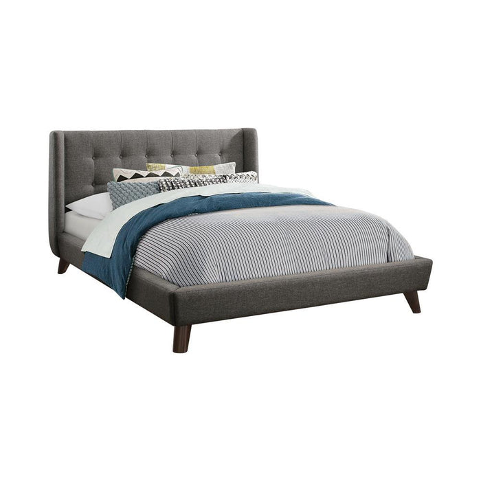 Carrington Button Tufted Queen Bed Grey - VIP FURNITURE (NJ)