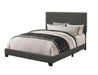 Boyd Eastern King Upholstered Bed with Nailhead Trim Charcoal - VIP FURNITURE (NJ)