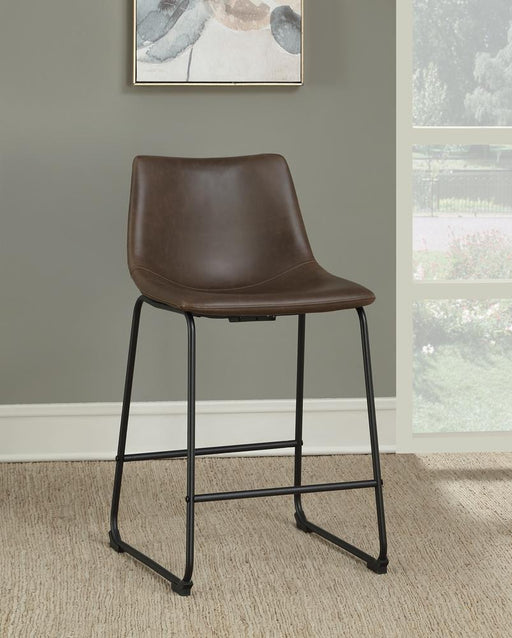 Michelle Armless Counter Height Stools Two-tone Brown and Black (Set of 2) - VIP FURNITURE (NJ)