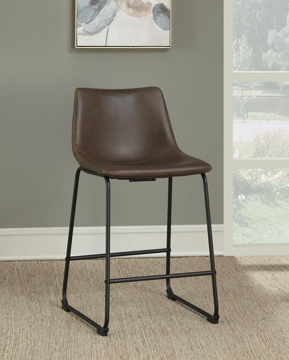 Michelle Armless Counter Height Stools Two-tone Brown and Black (Set of 2) - VIP FURNITURE (NJ)