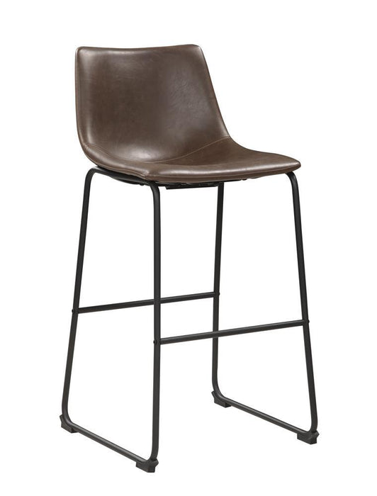 Michelle Armless Bar Stools Two-tone Brown and Black (Set of 2) - VIP FURNITURE (NJ)