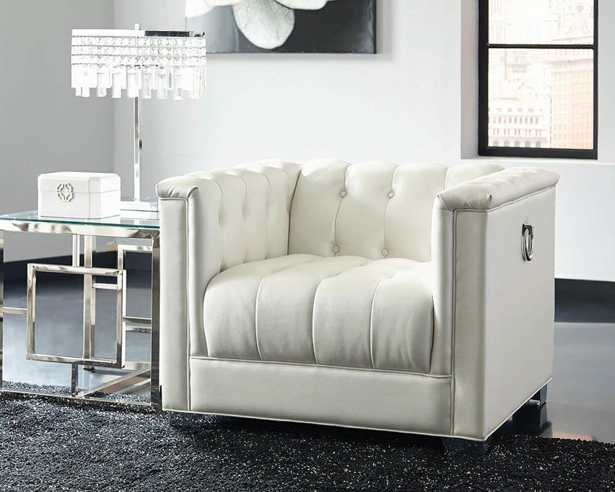 Chaviano Tufted Upholstered Chair Pearl White - VIP FURNITURE (NJ)