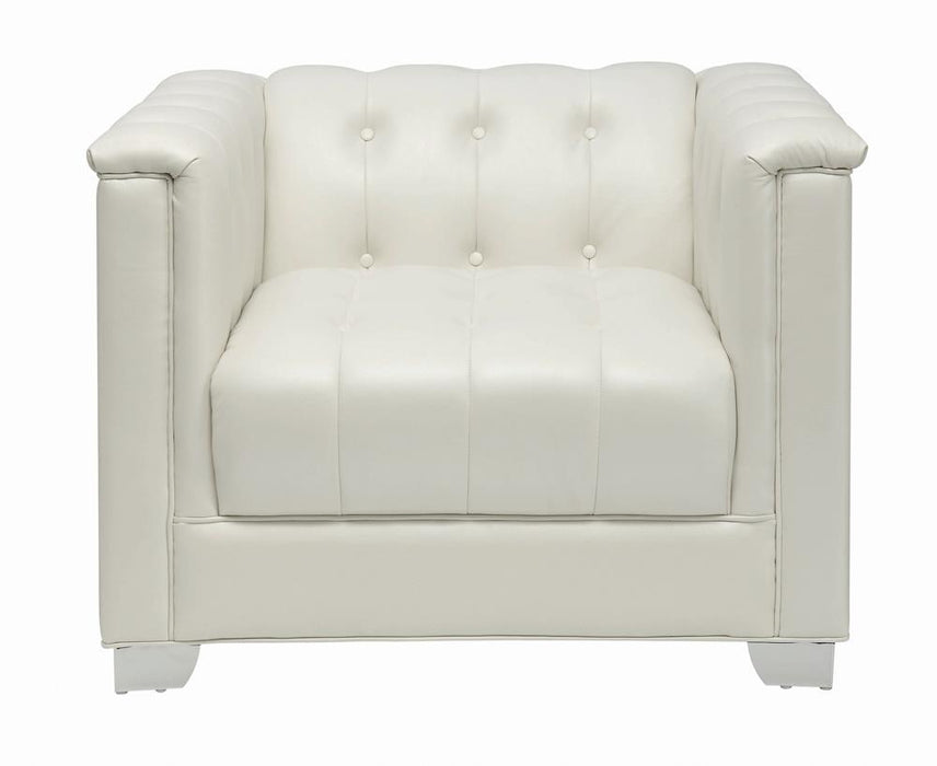 Chaviano Tufted Upholstered Chair Pearl White - VIP FURNITURE (NJ)