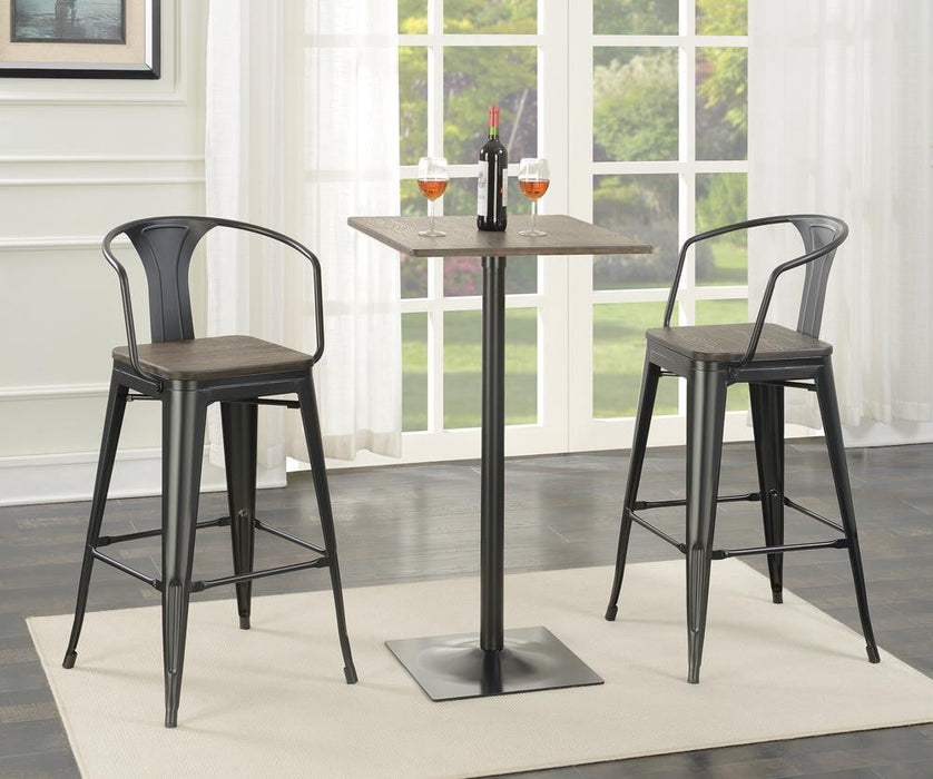 Cavalier Square Bar Table Dark Elm and Matte Black - VIP FURNITURE (NJ)