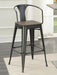 Cavalier Wooden Seat Bar Stools Dark Elm and Matte Black (Set of 2) - VIP FURNITURE (NJ)