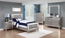 Leighton Twin Panel Bed with Mirrored Accents Mercury Metallic - VIP FURNITURE (NJ)