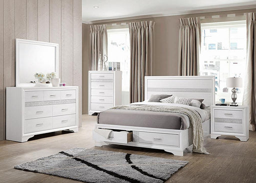 Miranda Eastern King 2-drawer Storage Bed White - VIP FURNITURE (NJ)