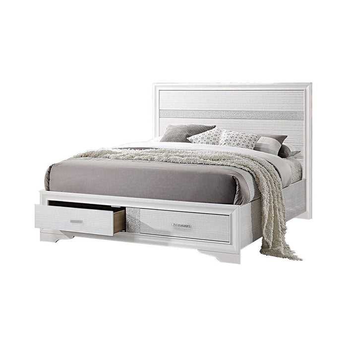 Miranda Eastern King 2-drawer Storage Bed White - VIP FURNITURE (NJ)
