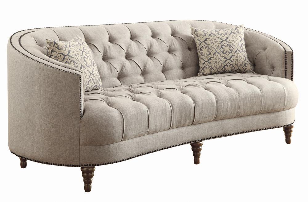 Avonlea Sloped Arm Upholstered Sofa Trim Grey - VIP FURNITURE (NJ)