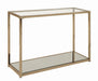 Cora Sofa Table with Mirror Shelf Chocolate Chrome - VIP FURNITURE (NJ)