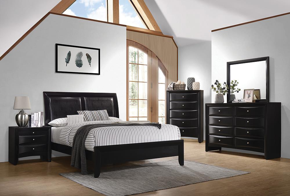 Briana Queen Upholstered Panel Bed Black - VIP FURNITURE (NJ)