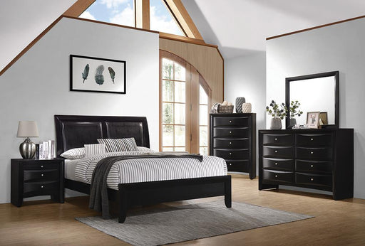 Briana Queen Upholstered Panel Bed Black - VIP FURNITURE (NJ)