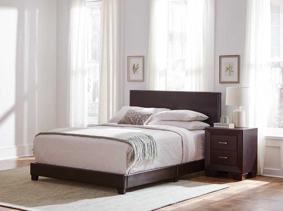 Dorian Upholstered California King Bed Brown - VIP FURNITURE (NJ)
