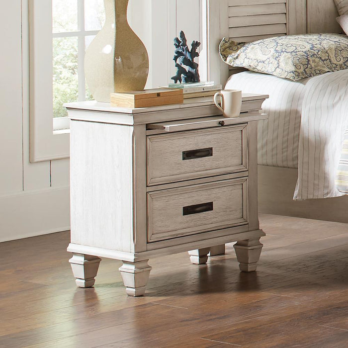 Franco 2-drawer Nightstand Antique White - VIP FURNITURE (NJ)