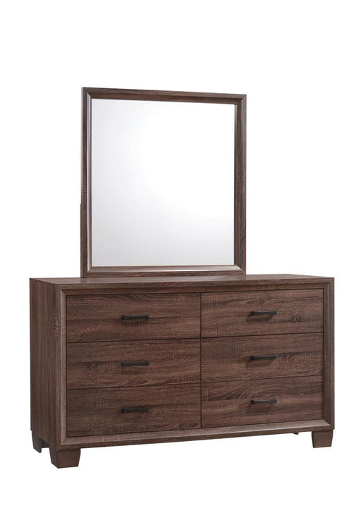 Brandon Framed Dresser Mirror Medium Warm Brown - VIP FURNITURE (NJ)