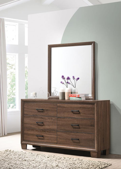Brandon Framed Dresser Mirror Medium Warm Brown - VIP FURNITURE (NJ)