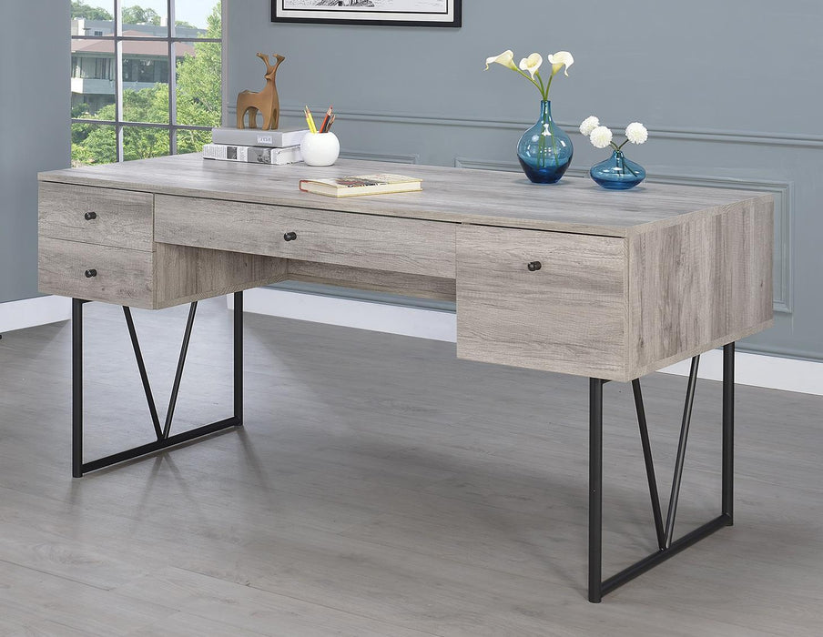 Analiese 4-drawer Writing Desk Grey Driftwood - VIP FURNITURE (NJ)