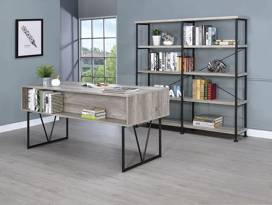 Analiese 4-shelf Open Bookcase Grey Driftwood - VIP FURNITURE (NJ)