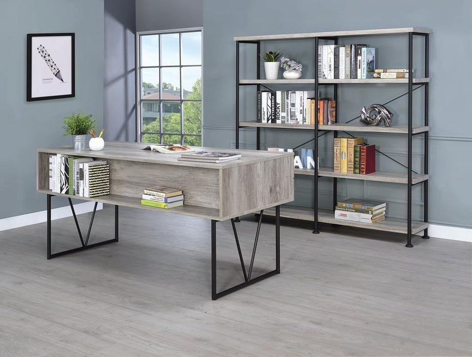 Analiese 4-shelf Open Bookcase Grey Driftwood - VIP FURNITURE (NJ)