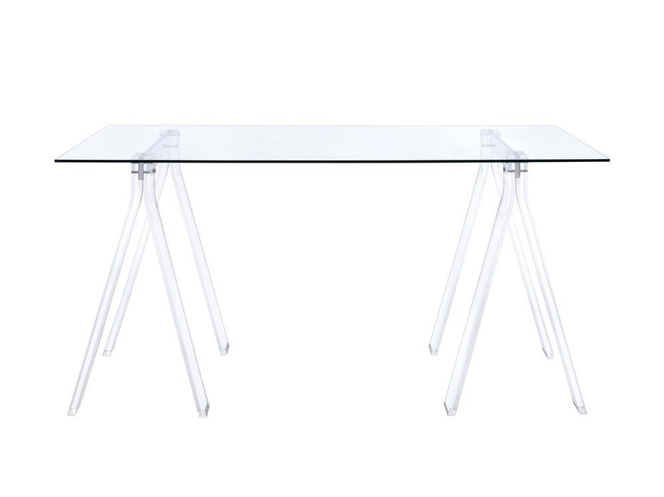 Amaturo Writing Desk with Glass Top Clear - VIP FURNITURE (NJ)
