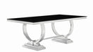 Antoine Rectangular Dining Table Chrome and Black - VIP FURNITURE (NJ)
