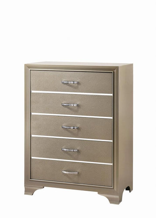 Beaumont 5-drawer Rectangular Chest Champagne - VIP FURNITURE (NJ)