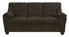 Clementine Upholstered Sofa with Nailhead Trim Brown - VIP FURNITURE (NJ)